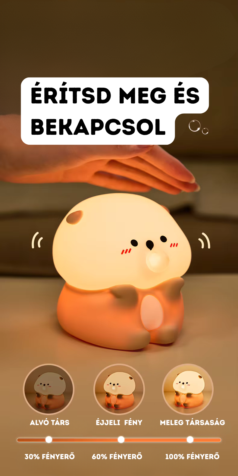 Buborékfújó Hód LED éjjeli lámpa