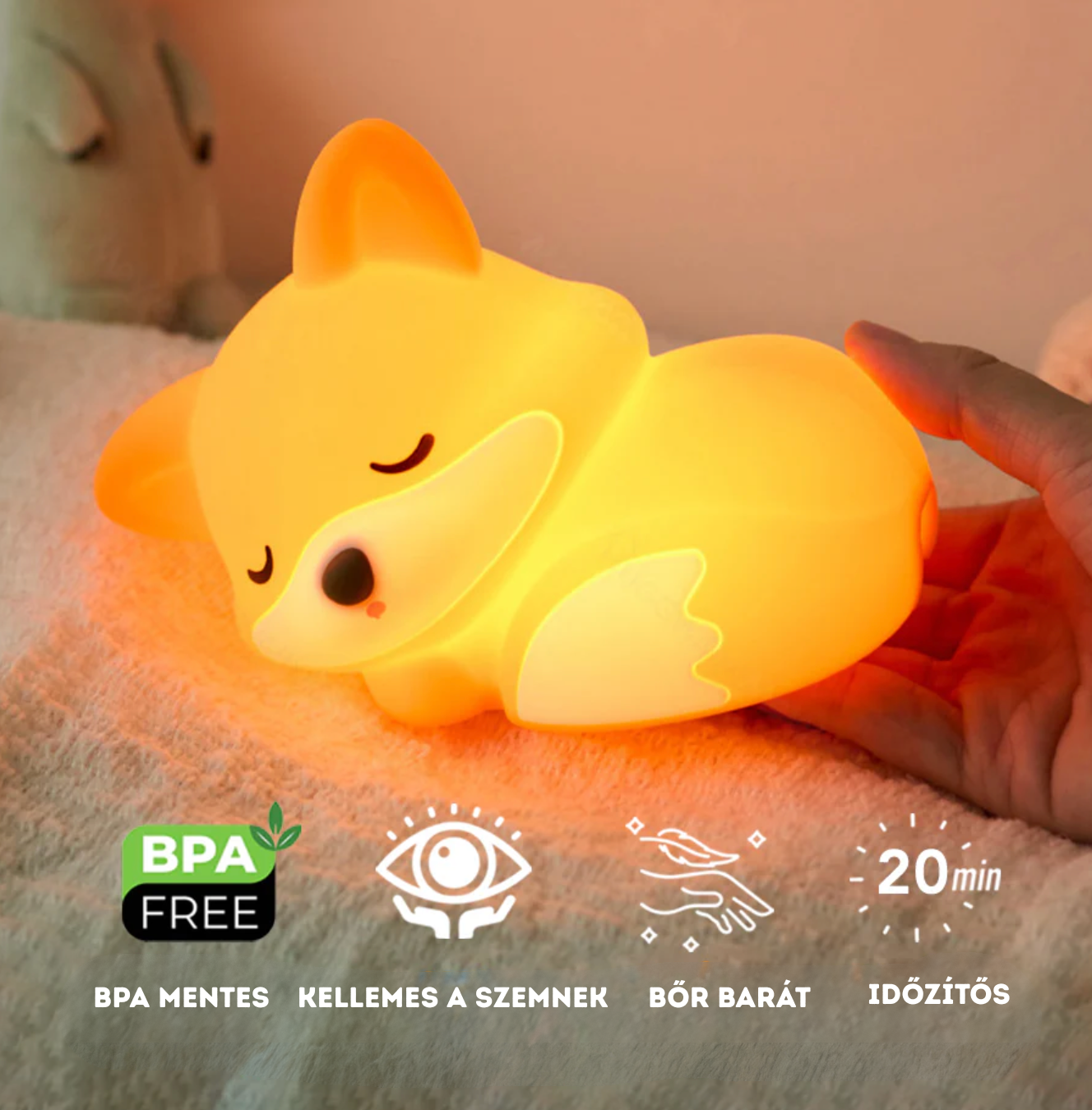 Róka LED éjjeli lámpa