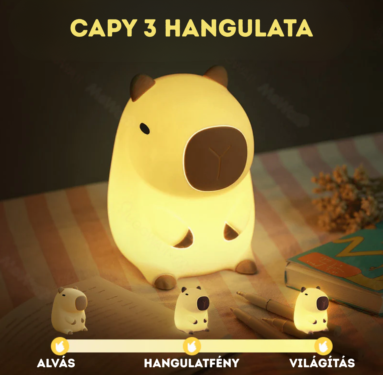 Capybara LED éjjeli lámpa