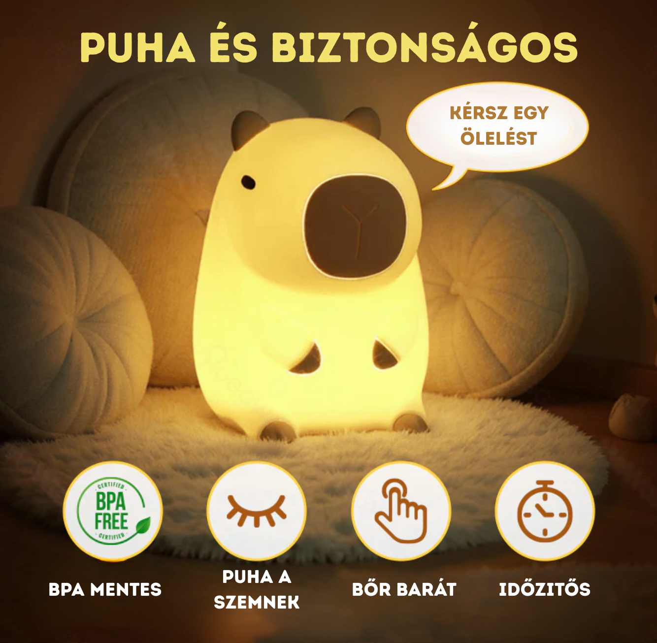 Capybara LED éjjeli lámpa